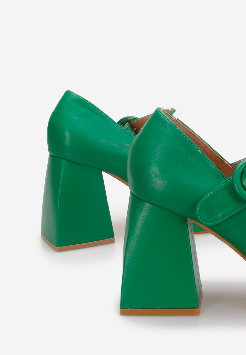 Chaussures à talon épais verts Lavosa
