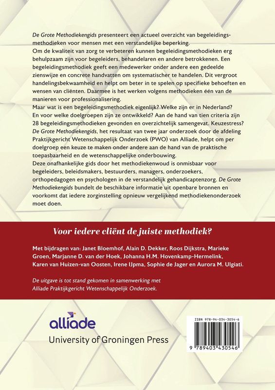 Grote Methodiekengids - Overzicht Begeleidingsmethodieken - Verstandelijke Beperking