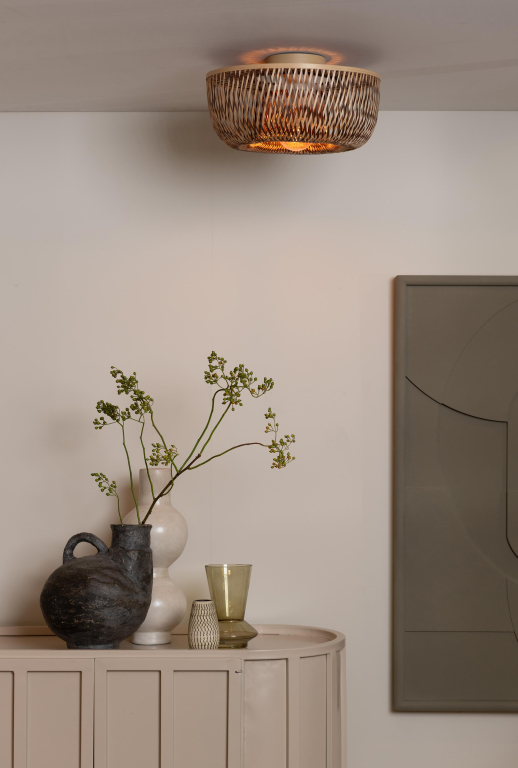 Good&Mojo Barbados plafondlamp Ø35 naturel/bruin