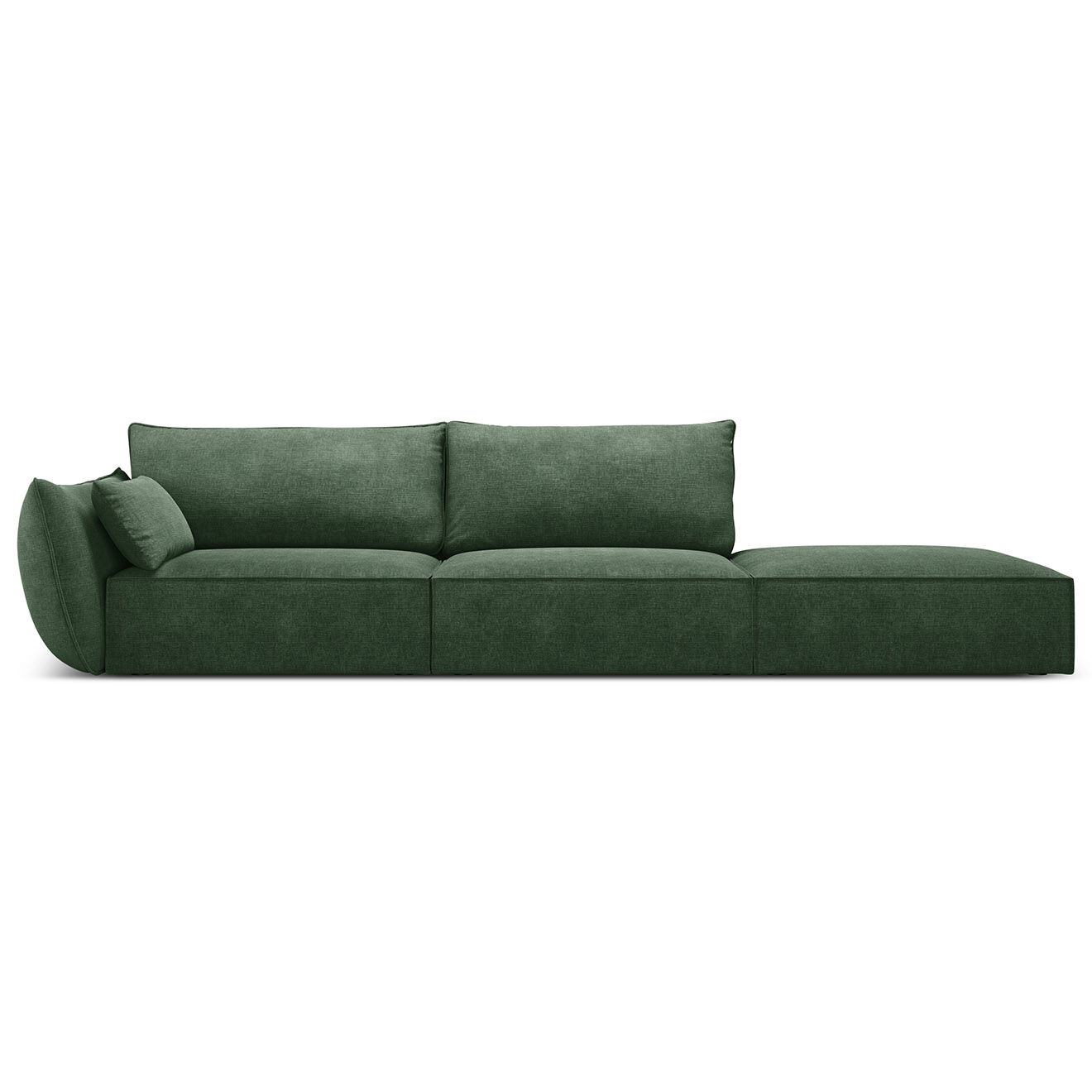 Mazzini Sofas Canapé gauche Vanda 4 Places vert bouteille - 286x100x85 cm