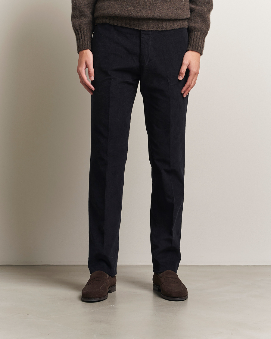 Incotex Regular Fit Baby Corduroy Trousers Navy
