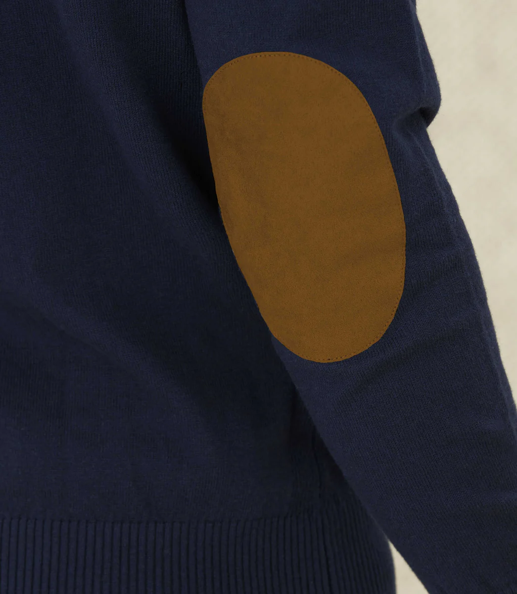 Pull col zippé marine 