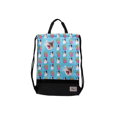 Oh My Pop! Angry Cat - Sac à dos piscine cordon - 1 compartiment - turquoise - Karactermania