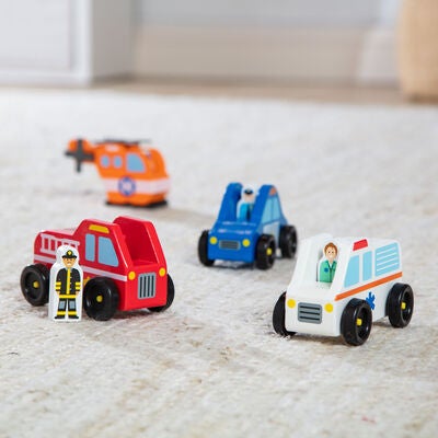 Melissa & Doug Lekesett Redningskjøretøy og Figurer 8 Deler