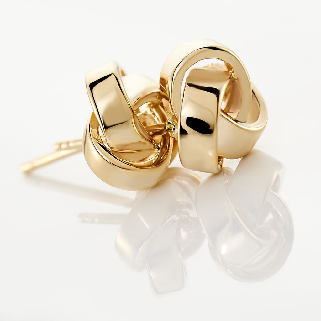 Boucles D'oreilles Puces Marcelina Plaqué Or Jaune