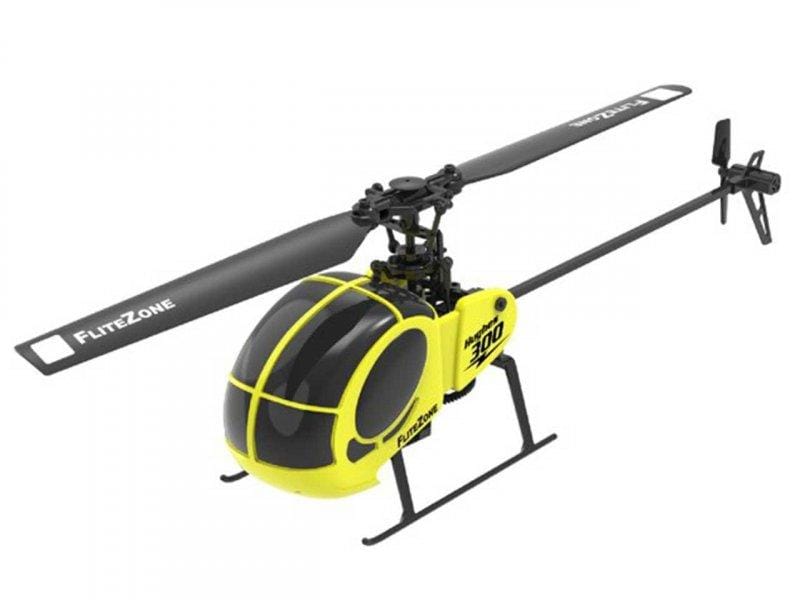 FliteZone Helikopter Hughes 300 Gelb, 4-Kanal, 6G, RTF Kleiner Singlerotor Hubschrauber mit 6G Gyro