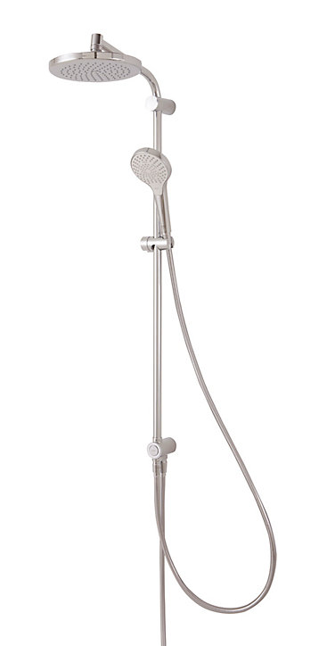 Colonne de douche sans robinetterie avec douchette 3 jets + flexible + barre réglable, chrome, Hansgrohe Reno 220 surface