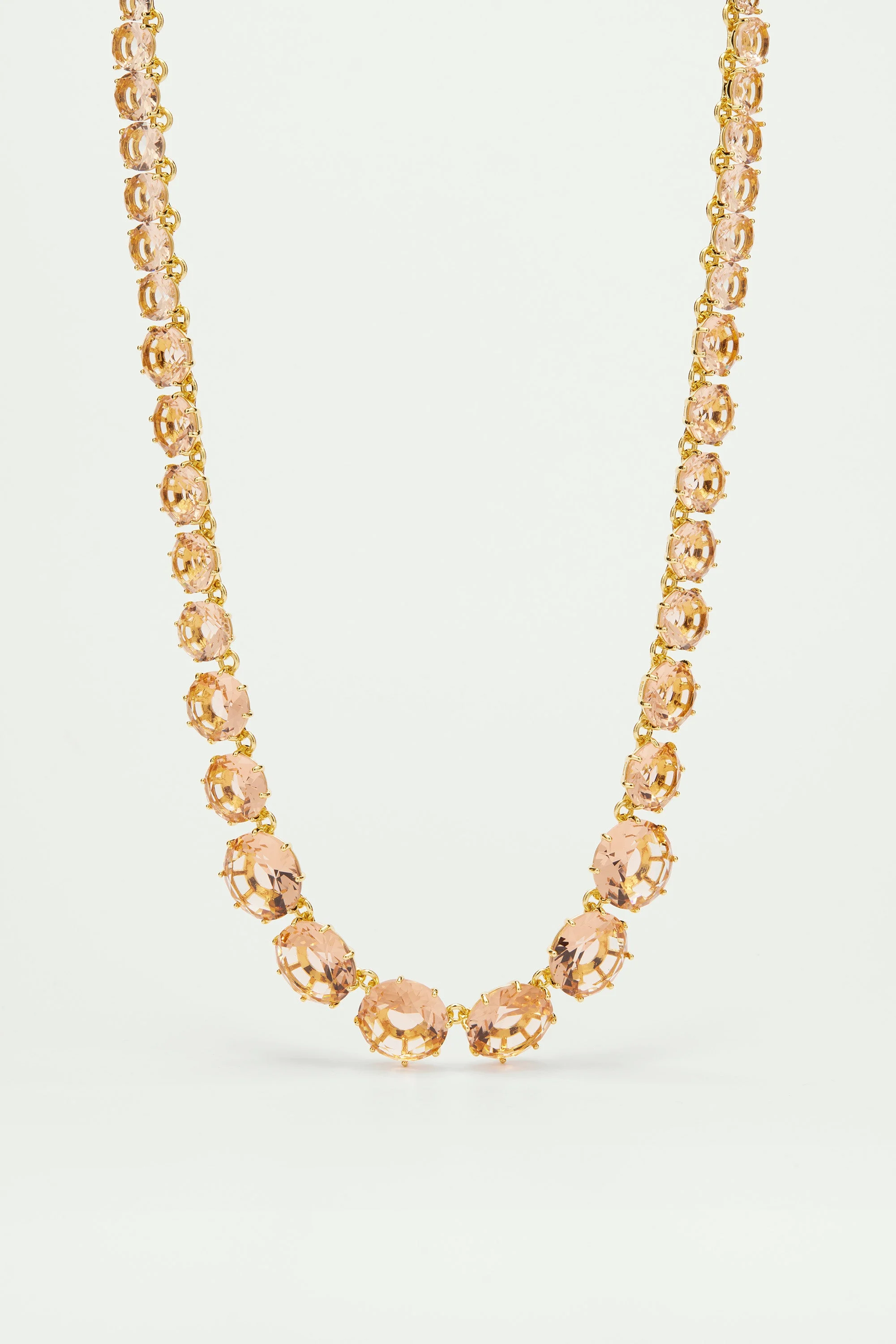 Collier sautoir pierres rondes la diamantineabricot | Rose