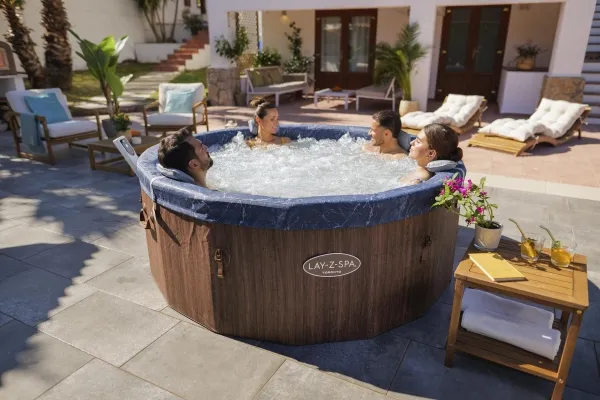 Bestway Lay-Z-Spa 6001W, 1250 L, 7 person(er), Rund, Boble/Jet massage, ABS, Polypropylen (PP), Polyvinylchlorid (PVC), Brun