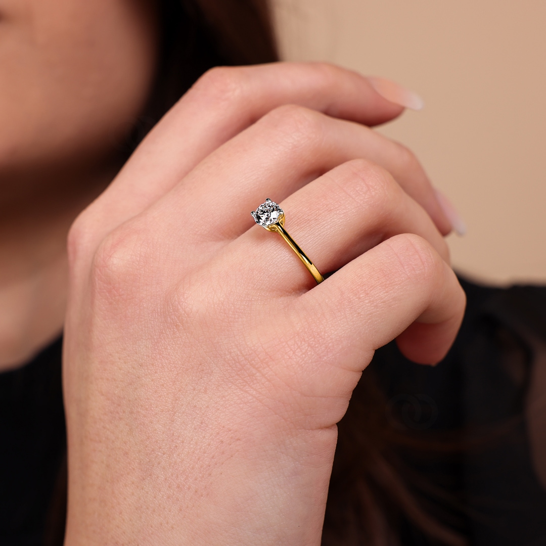 0.50ct Diamant Solitärring 750/18 K Gelbgold