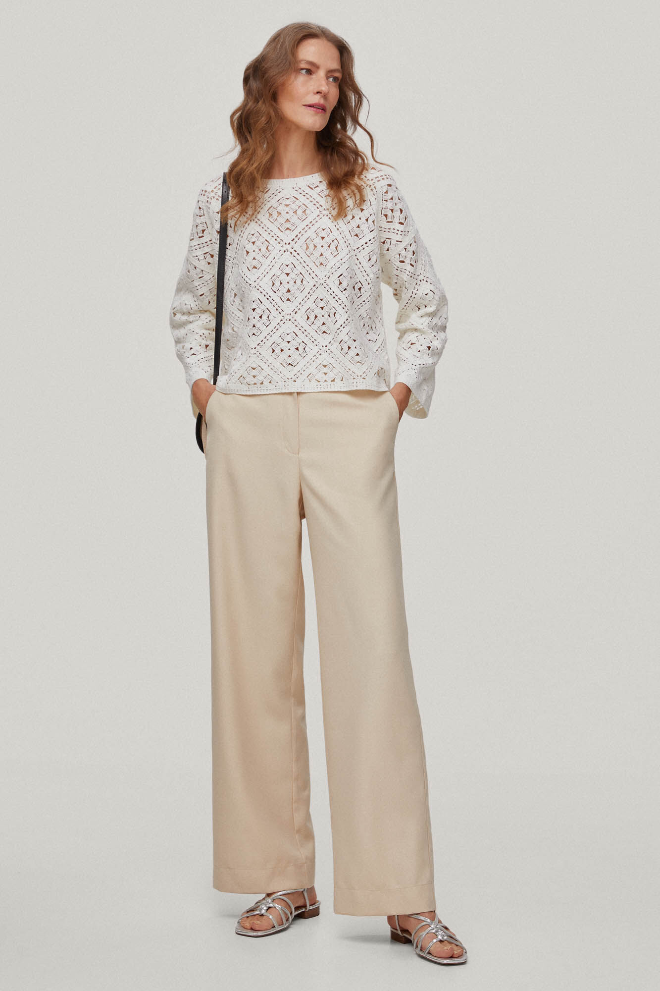 Jersey de crochê oversized - Crudo