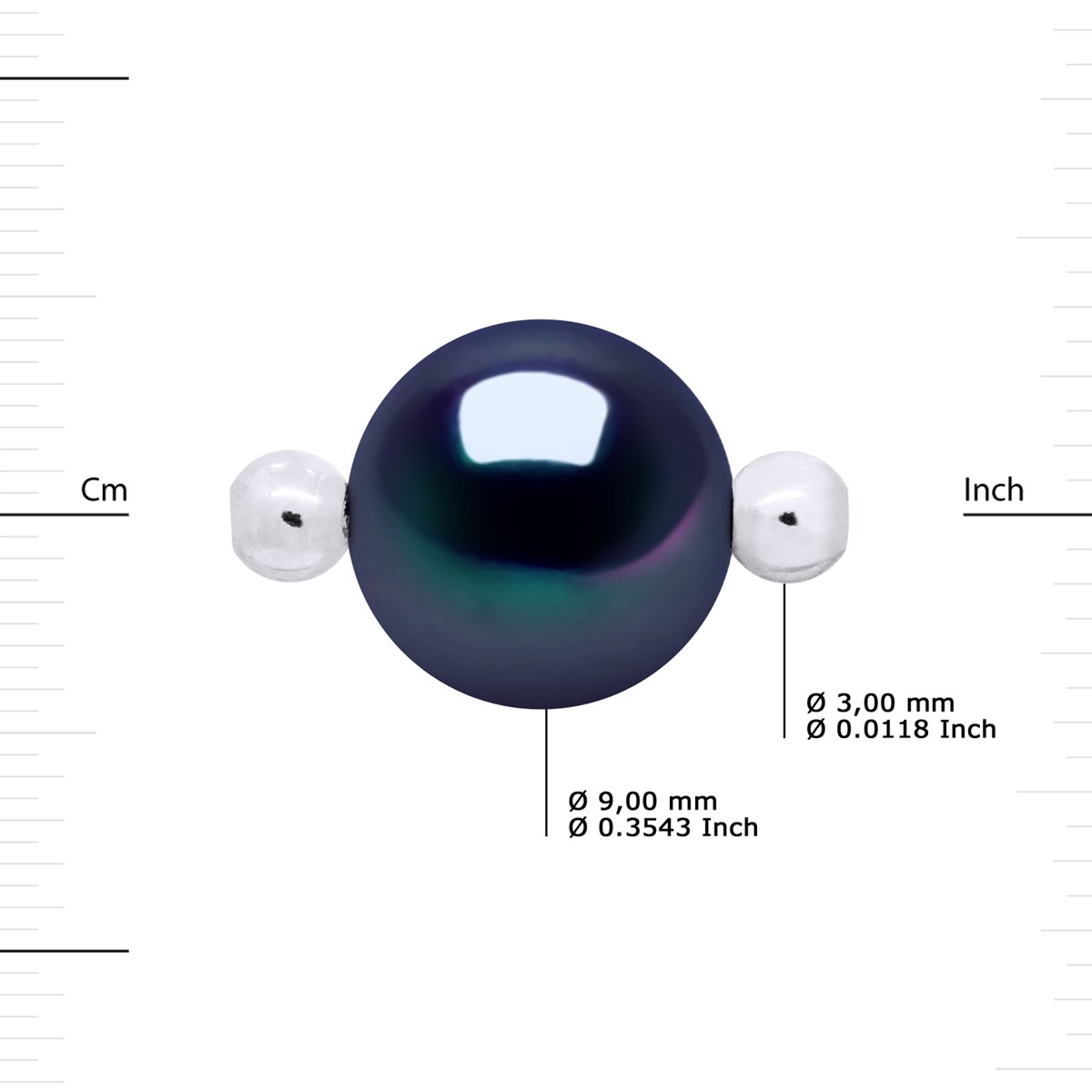 Bracelet LOVE LINK Perle d'Eau Douce Ronde 9-10 mm Noire Lien Nylon Rouge Argent 925