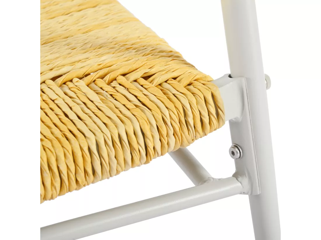 Salon de jardin en aluminium et rotin - table basse et 2 chaise ergonomie - charge max 150kg - Beige