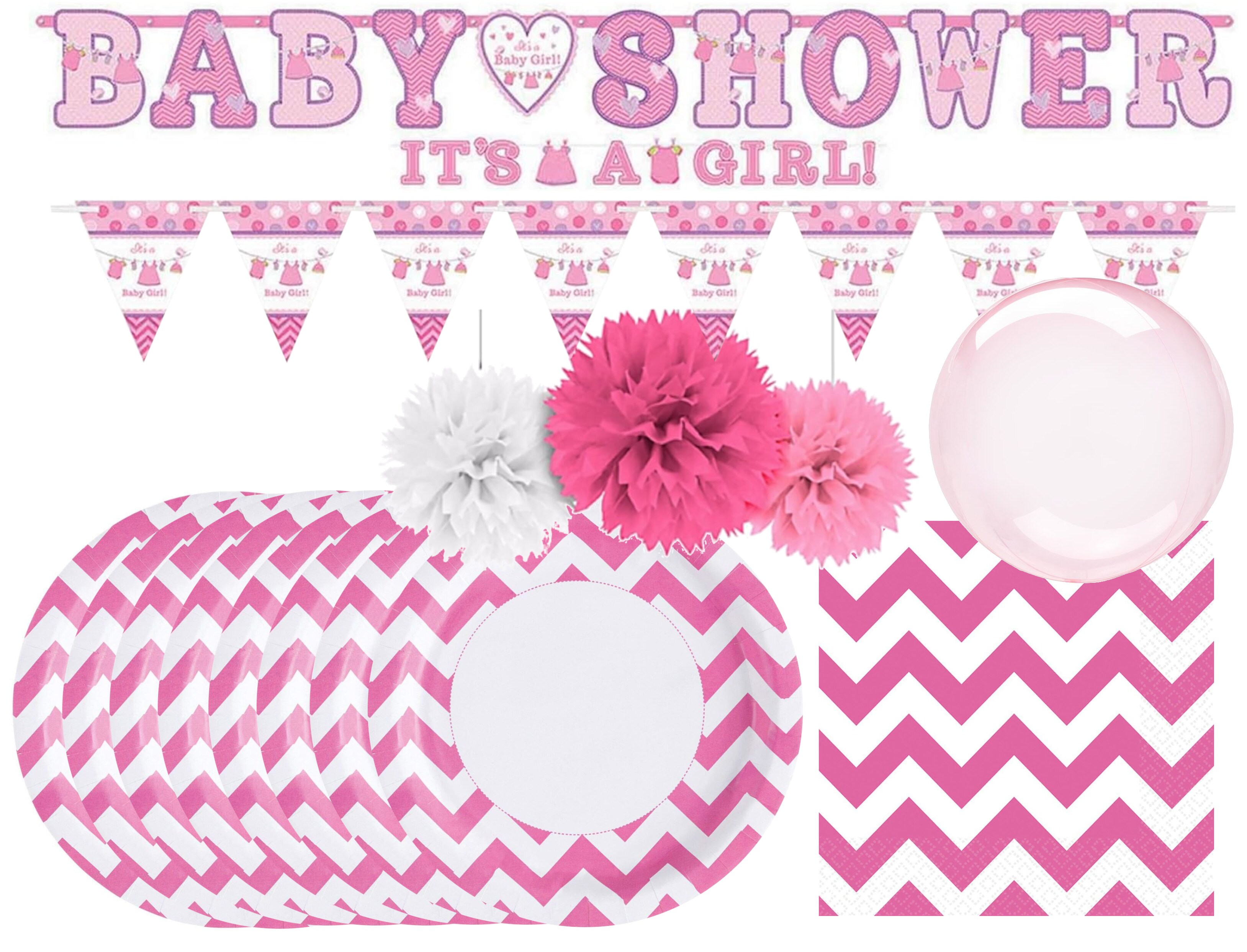 Babyparty-Set - It's a Girl (35-teilig) Es ist ein Mädchen Babypinkeln Gender Reveal Party