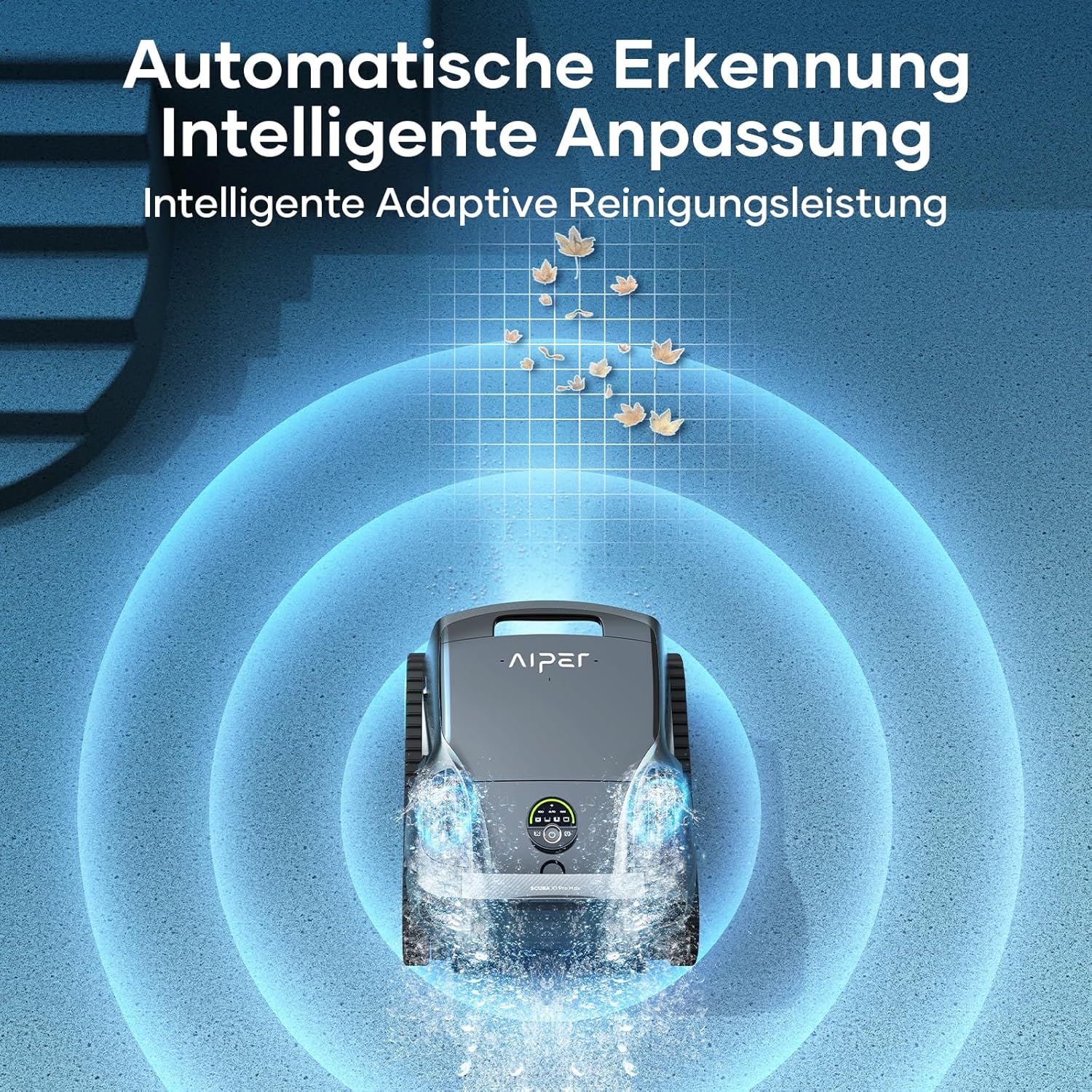 AIPER Scuba X1 Pro Max Poolroboter Boden und Wand, 360° Mapping, Adaptive Routenplanung, Wasserlinie, 32000 LPH Leistung, All-in-One Poolreiniger Akku für alle Eingelassenen Pools bis zu 300 ㎡
