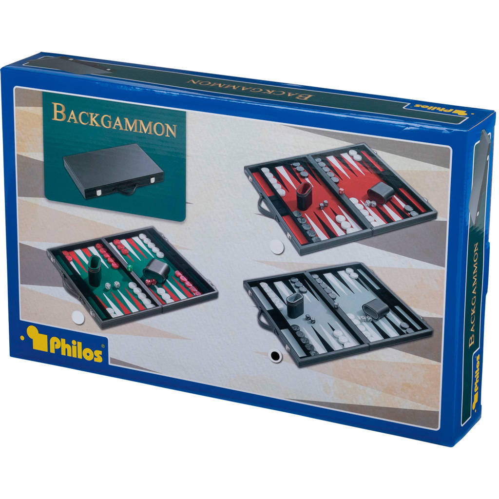 Backgammon grijs medium 28x23,5 cm Backgammon grijs (medium)