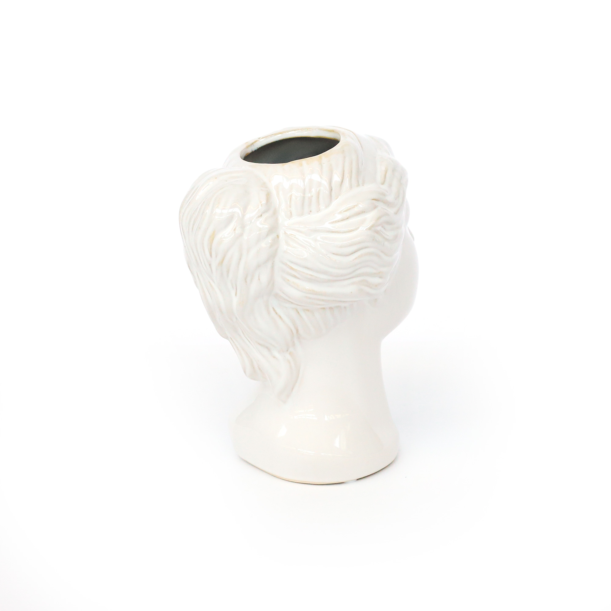 Keramikvase 'Büste', weiß, H 20 cm, T 16 cm, B 13 cm von fischer's lagerhaus