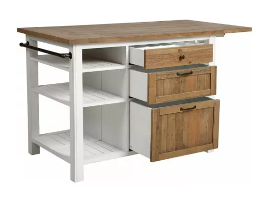 Ilot central Bois-MDF Blanc - Rivages Interior's