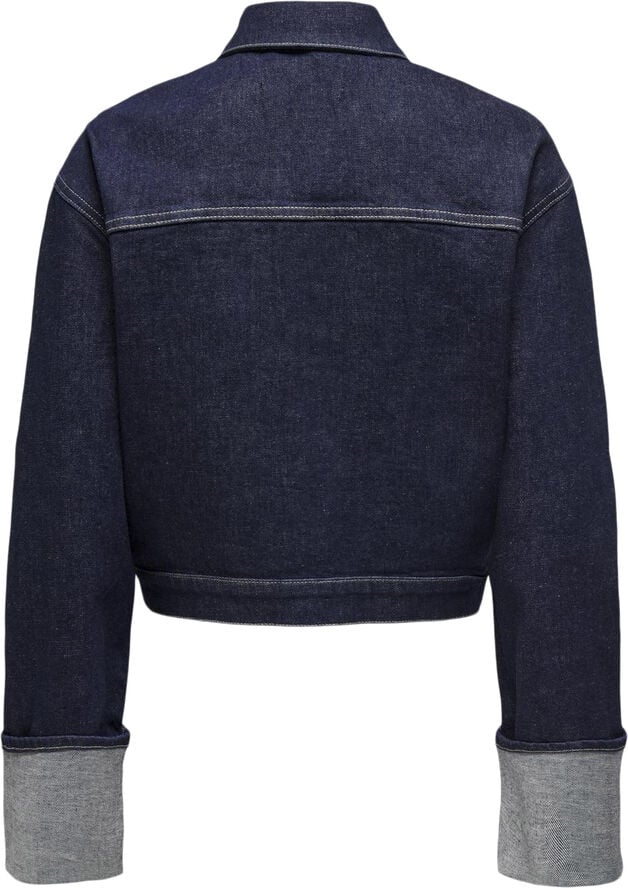 ONLY ONLMERCER LS FOLD UP JACKET RED DNM Dark blue denim