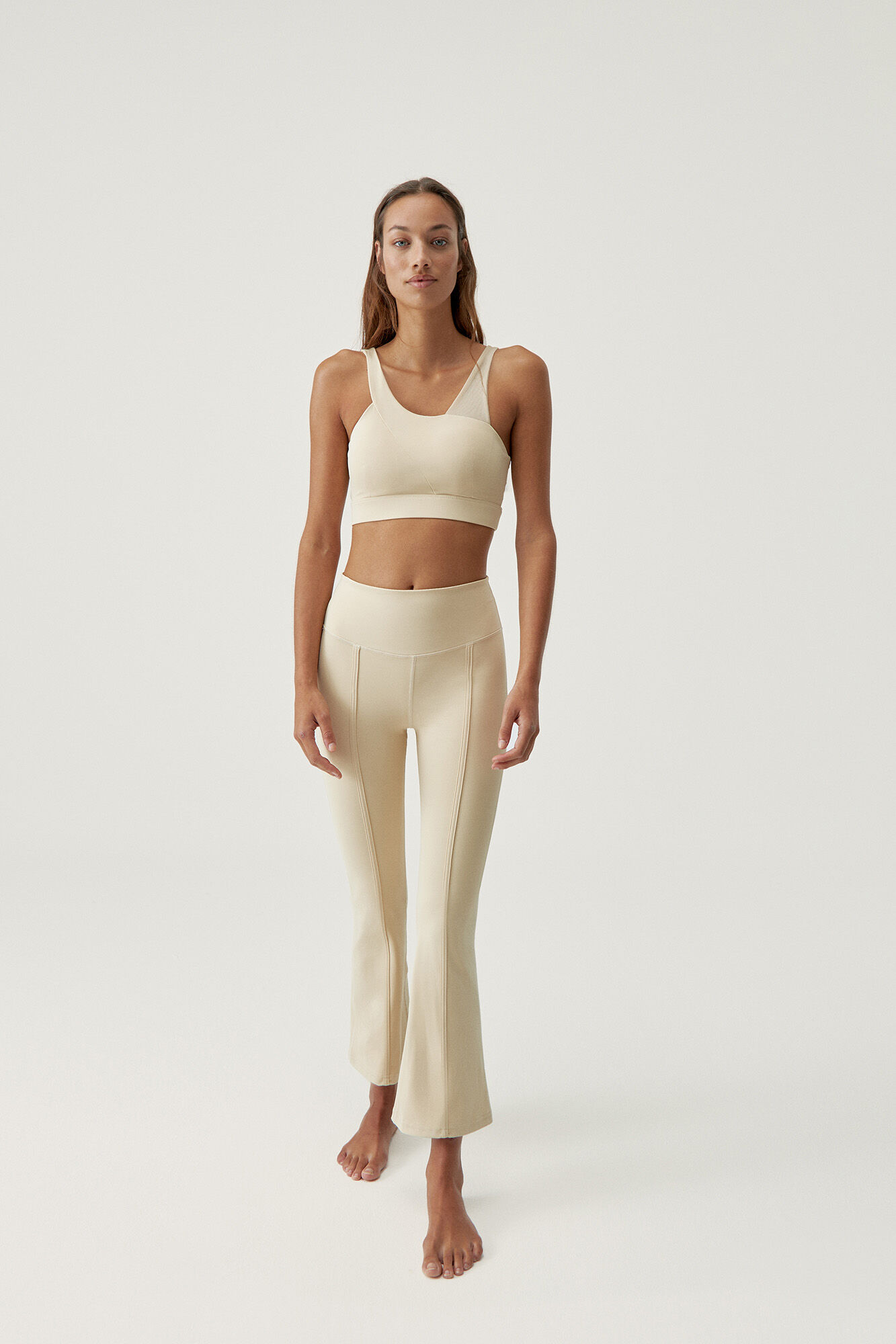 Legging Jin Flare Oat Milk - bege