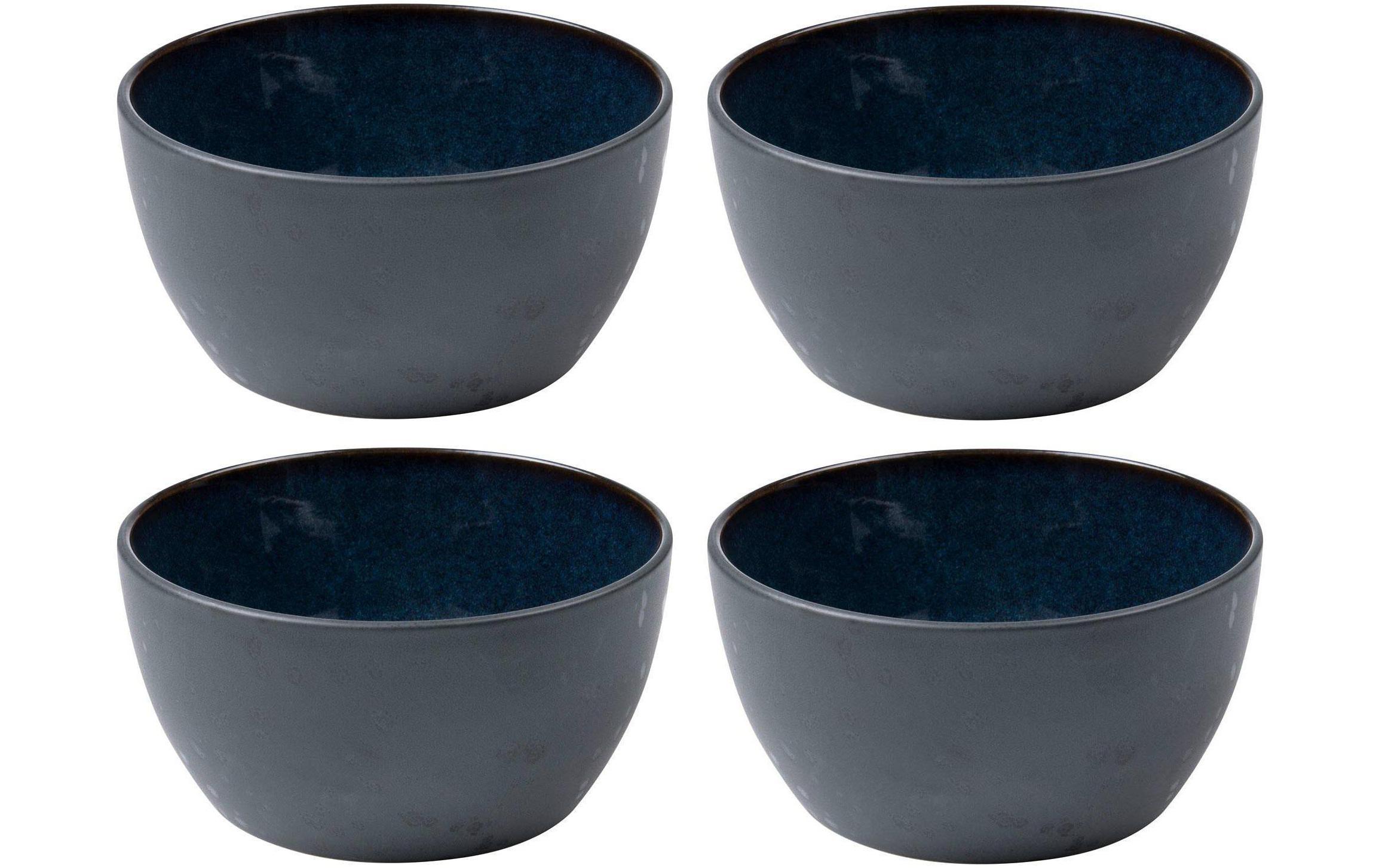 Snackschale 14 cm, 4 Stück, Schwarz/DunkelblauSchalen aus Steinzeug für Snack oder Dip