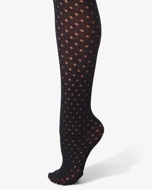 collant fashion avec pois ajourés 30 deniers noir