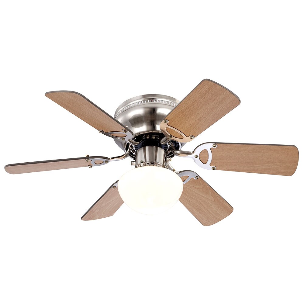 Deckenventilator, Zugschalter, Glas, 76 cm, UGO