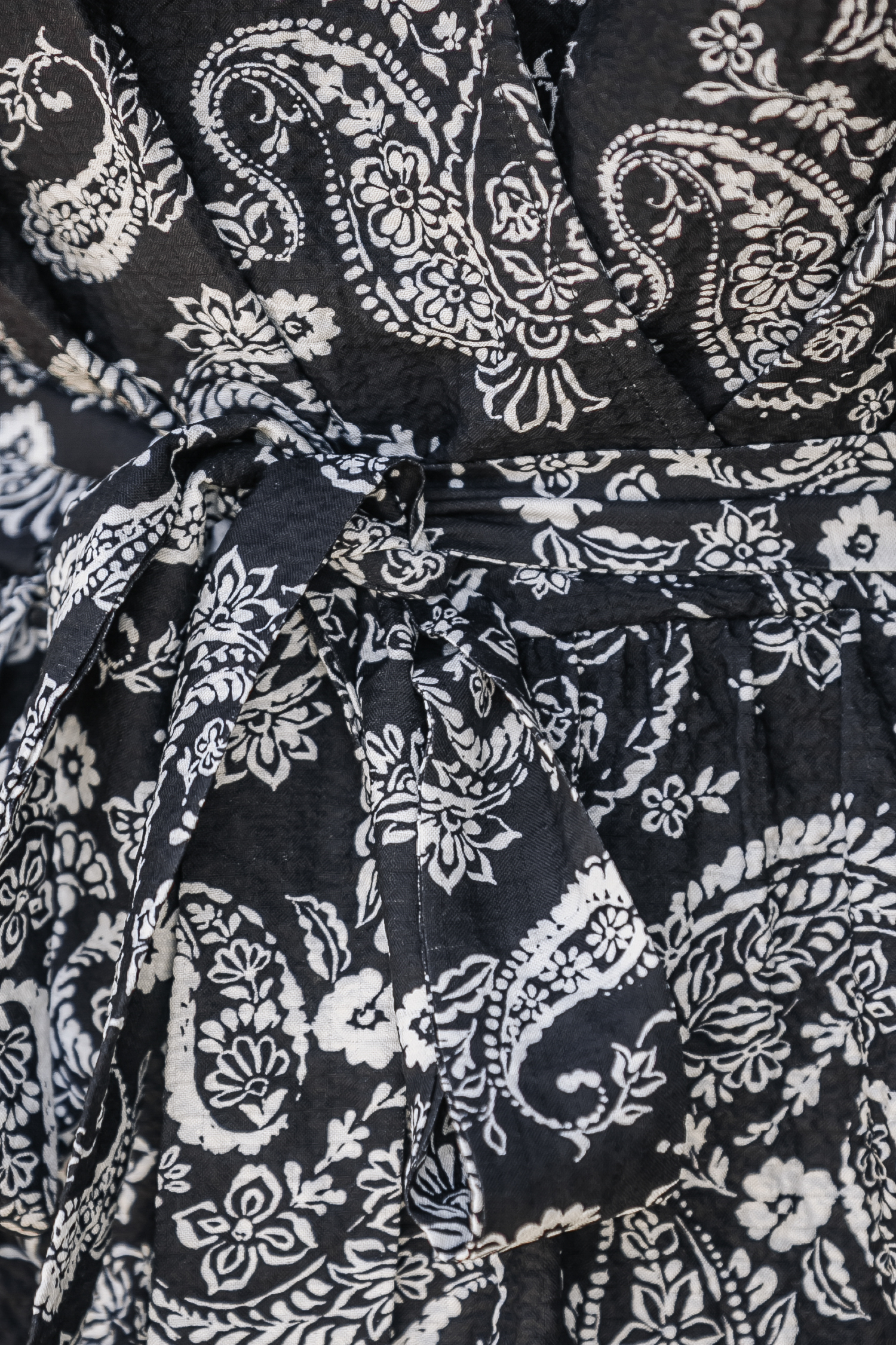 Combishort à manches paysannes et imprimé paisley