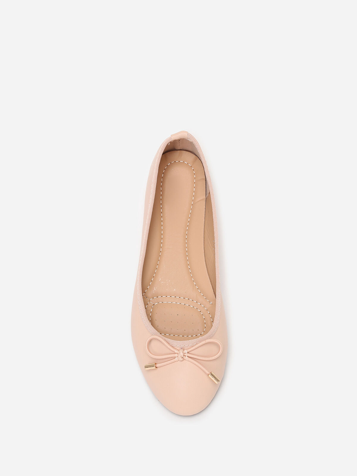 Ballerines avec nœud à bouts- Beige