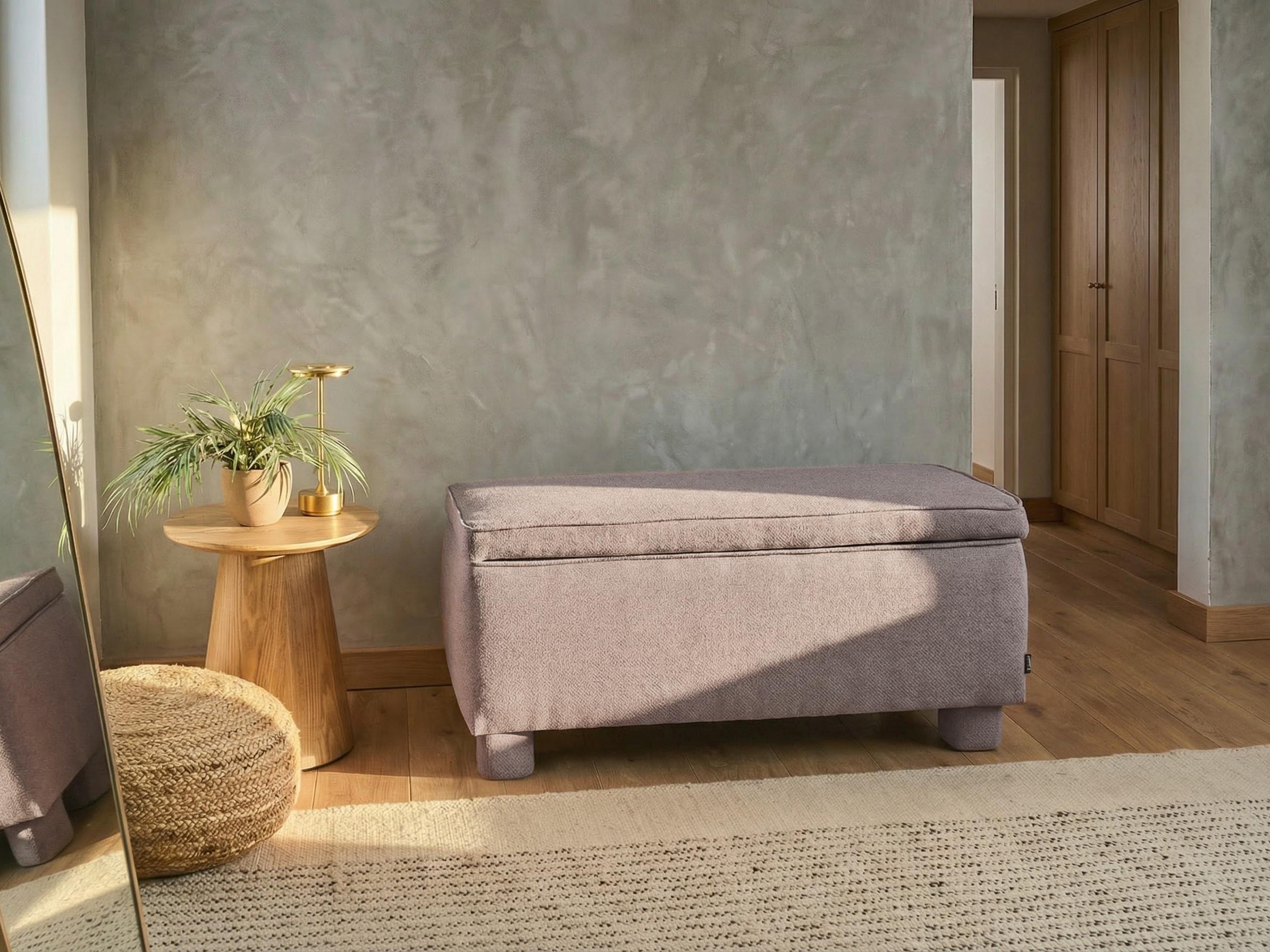 Bankje met opbergruimte ITHACA Stof Taupe