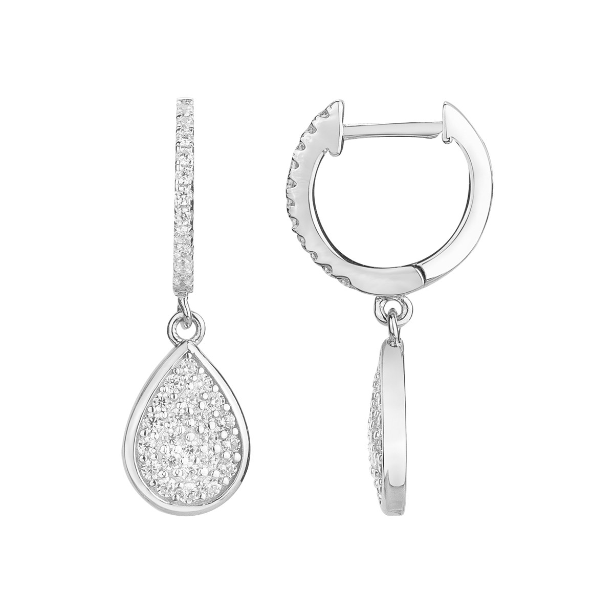 Créoles en Argent avec oxyde de zirconium blanc