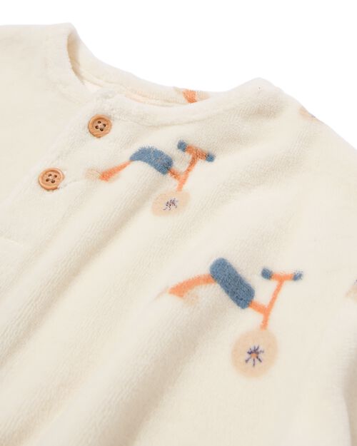 sweat nouveau-né velours vélos blanc cassé