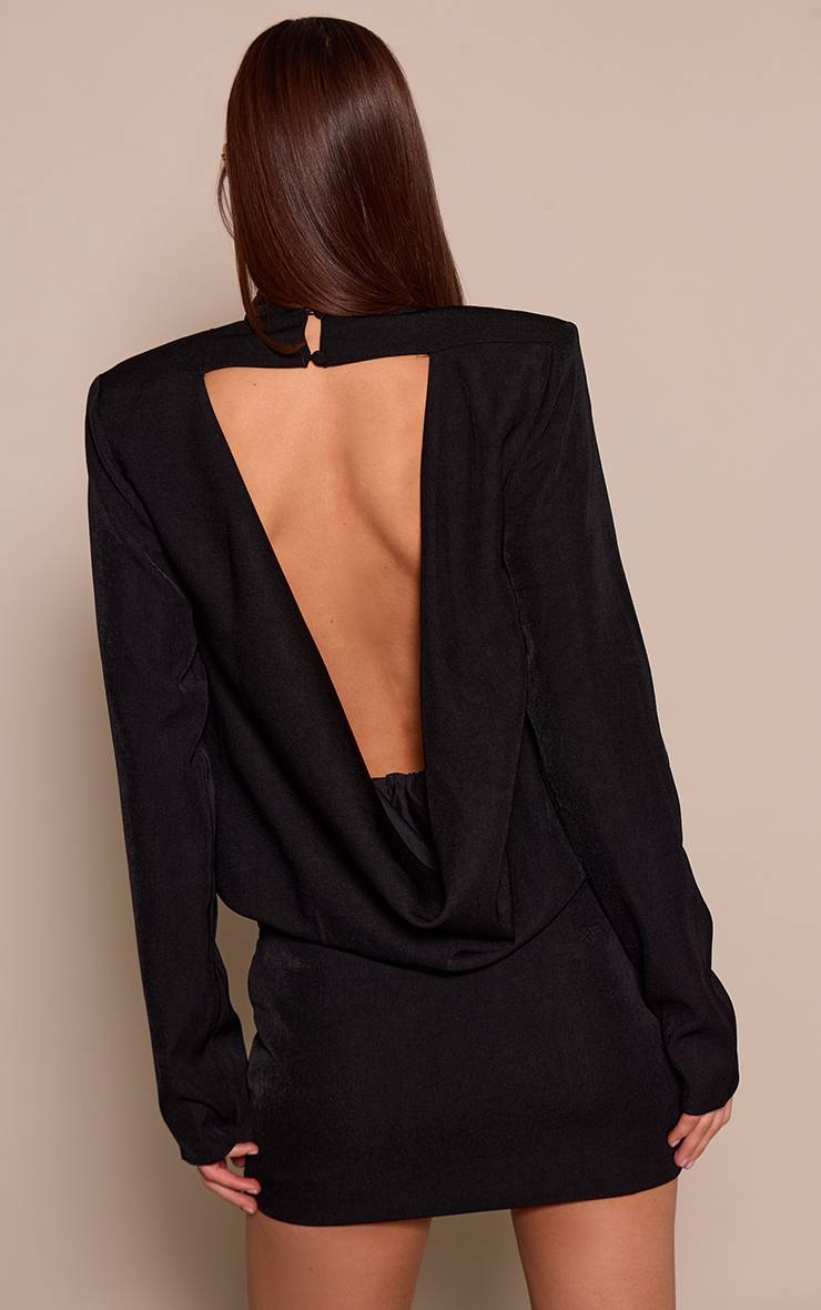 Noir Mini-jupe Taille Mi-haute Tissée Ensemble Coordonné