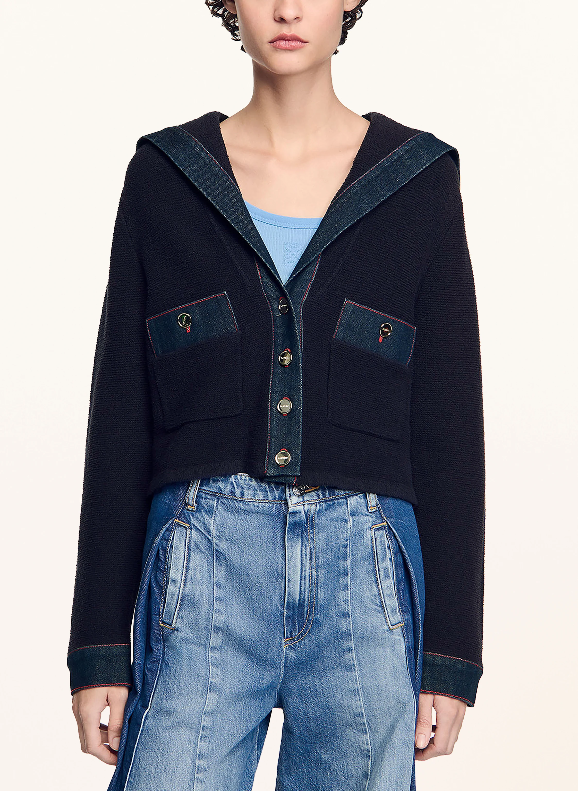 SANDRO Strickjacke aus Bouclé