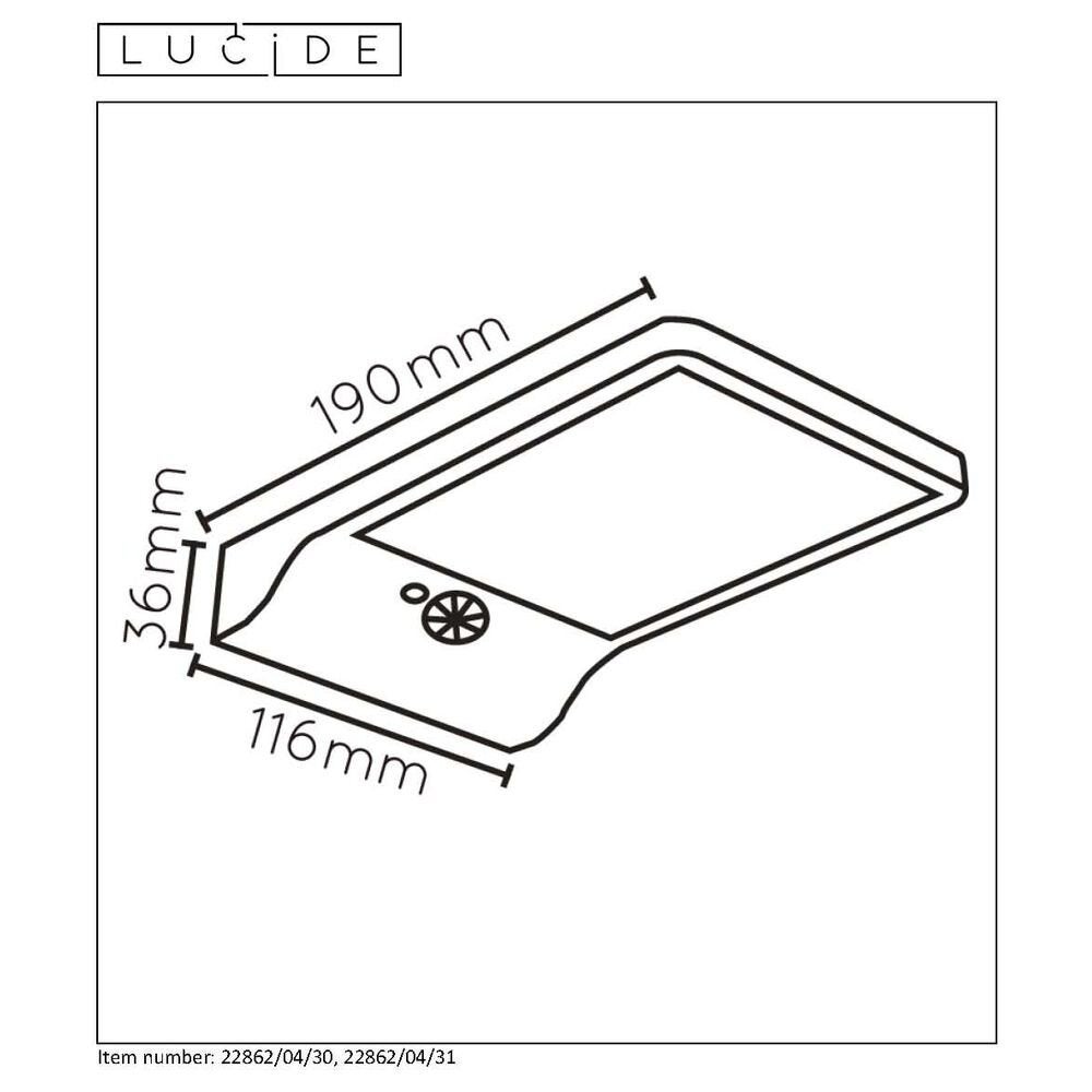 Solar wandlamp Basic, IP44, met sensor, zwart