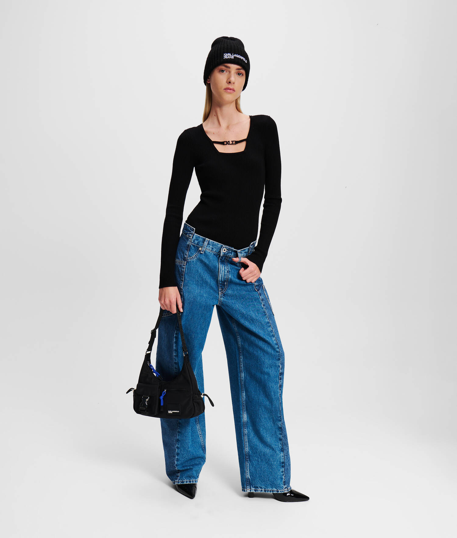 JEAN BAGGY DESTRUCTURÉ TAILLE MI-HAUTE KLJ