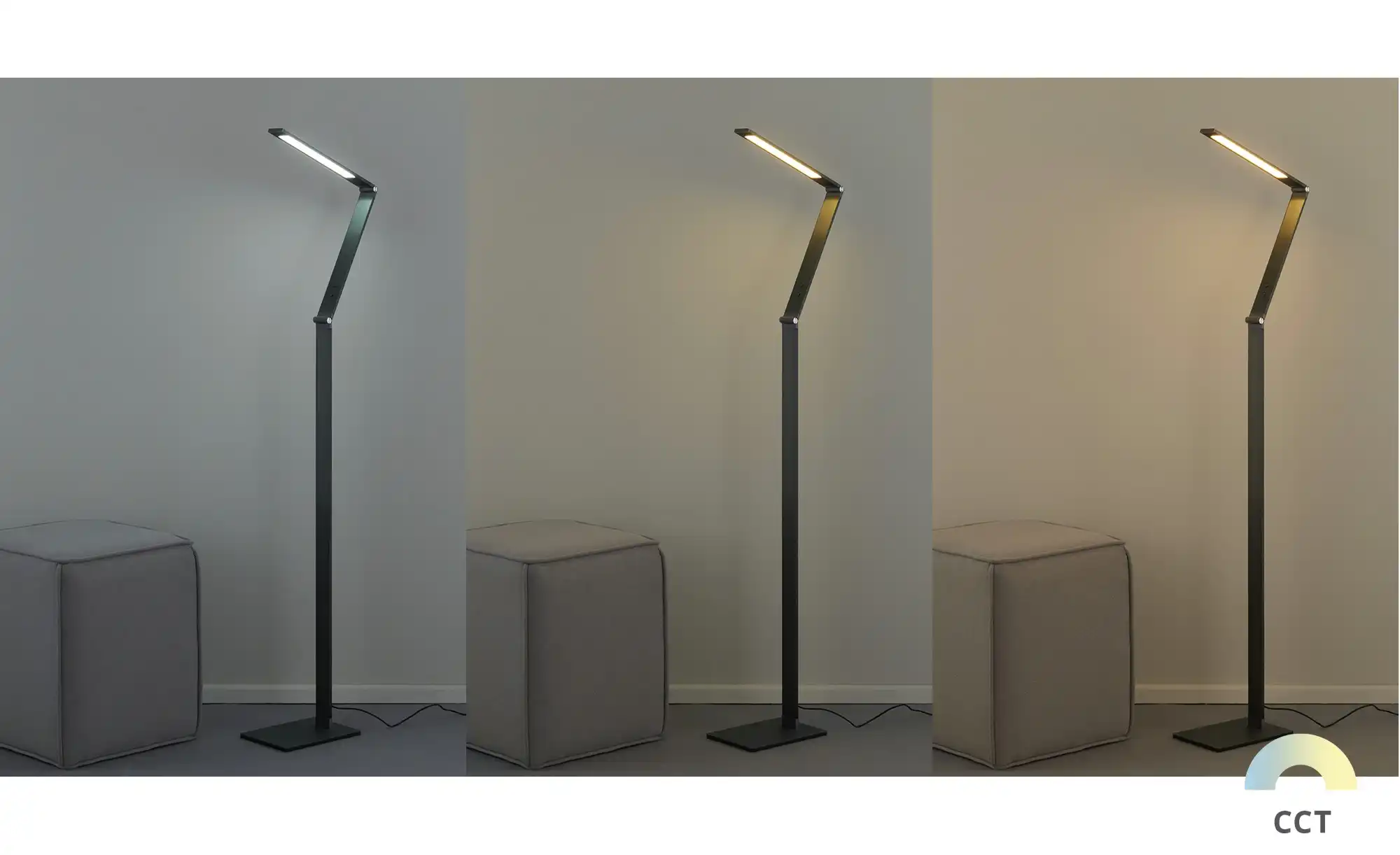 Fischer-Honsel LED-Stehleuchte, anthrazit-grau mit Dimmer