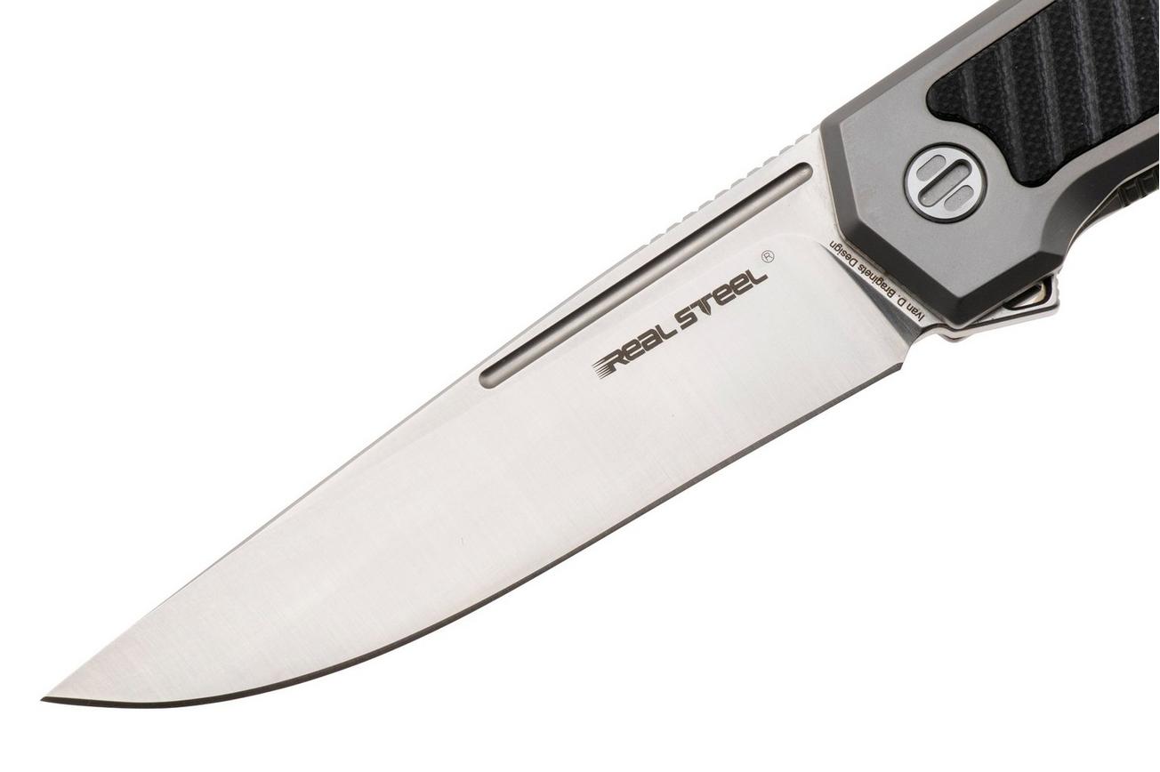 Real Steel Rokot Premium 7645B Satin S35VN, Titanium Black G10 Inlay, zakmes