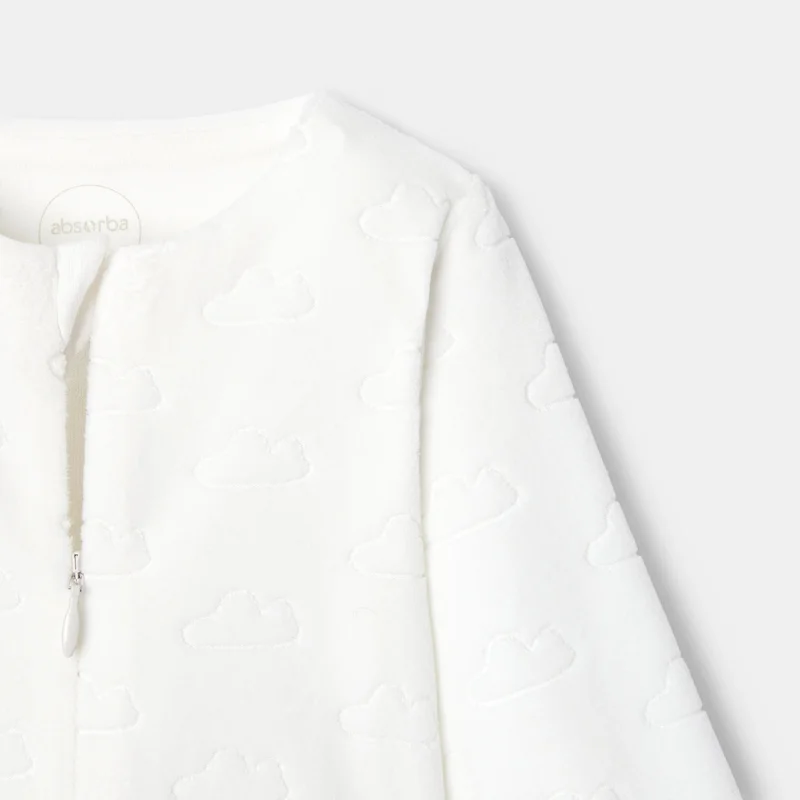 Pyjama en velours dévoré blanc naissance Absorba Blanc
