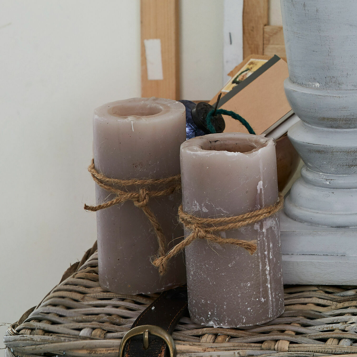 Kerze 4er Set Braga taupe