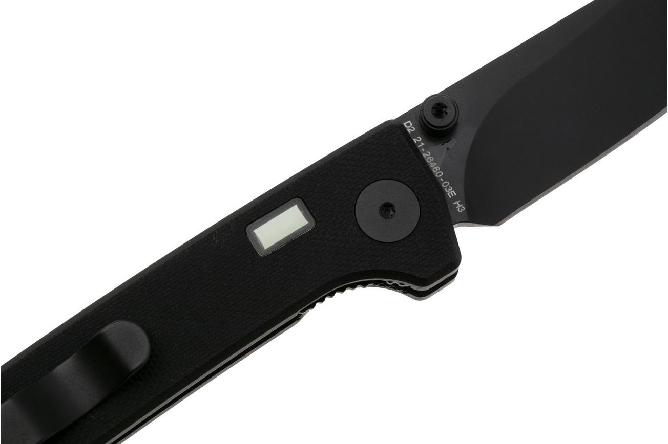 Glow Rhino Fermi FERMI-XG-OG, PVD D2, Black G10 Orange Thumbstud, zakmes