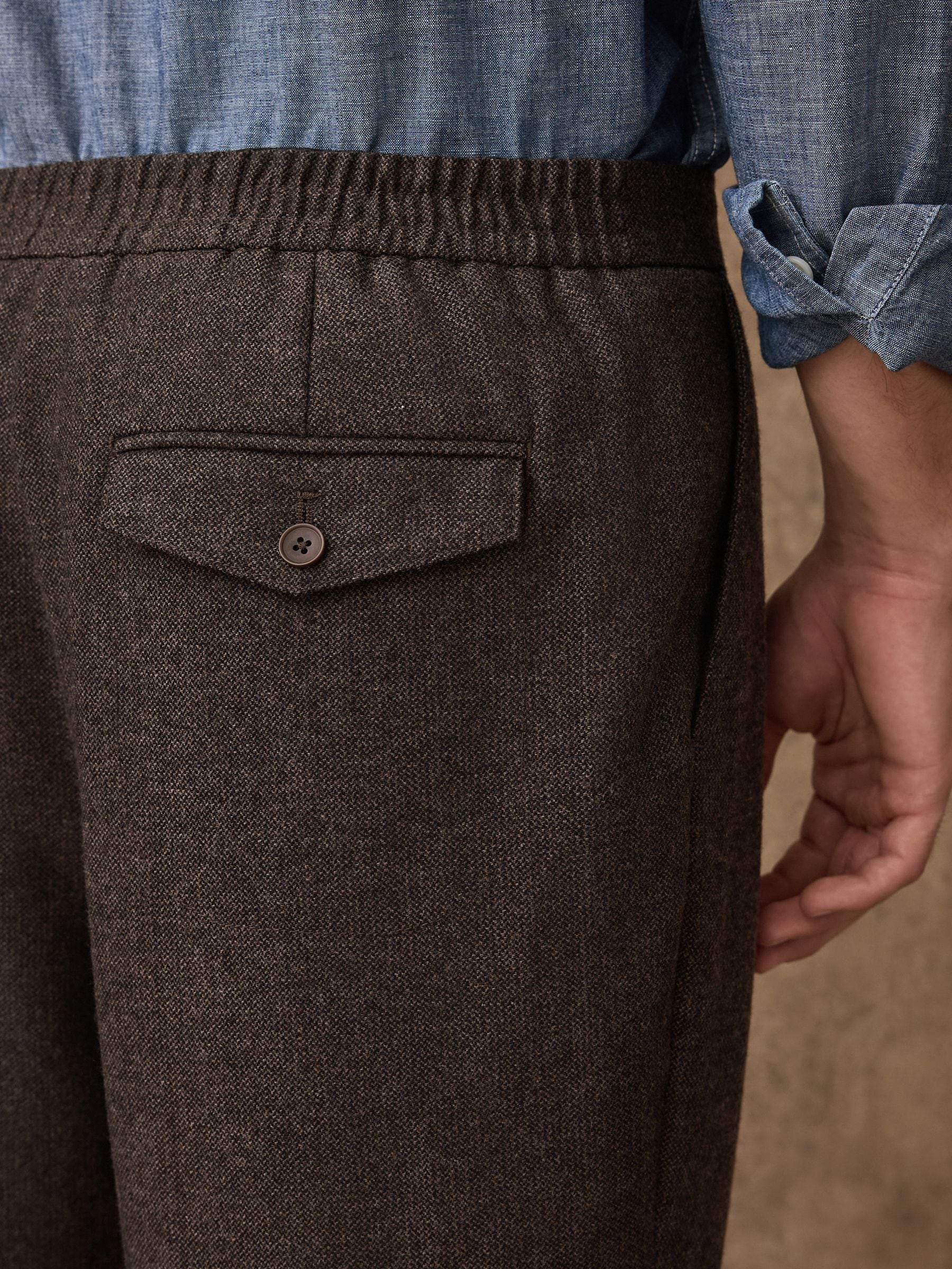 Bruin - Regular Fit Smart Elasticated Back Textured Trousers With Wool