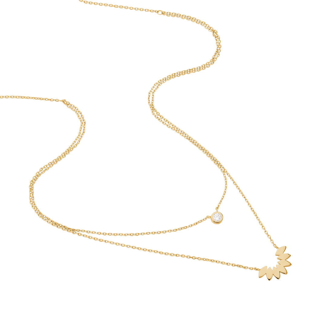 Collier Varia Plaqué Or Jaune Oxyde De Zirconium