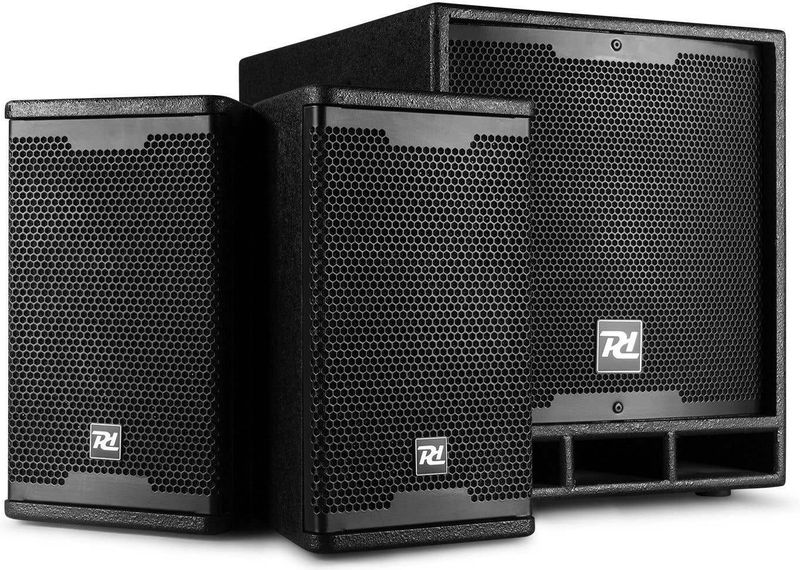 Complete geluidinstallatie - Power Dynamics Combo1200 - 2.1 Speaker set met statieven en Bluetooth - 1200W
