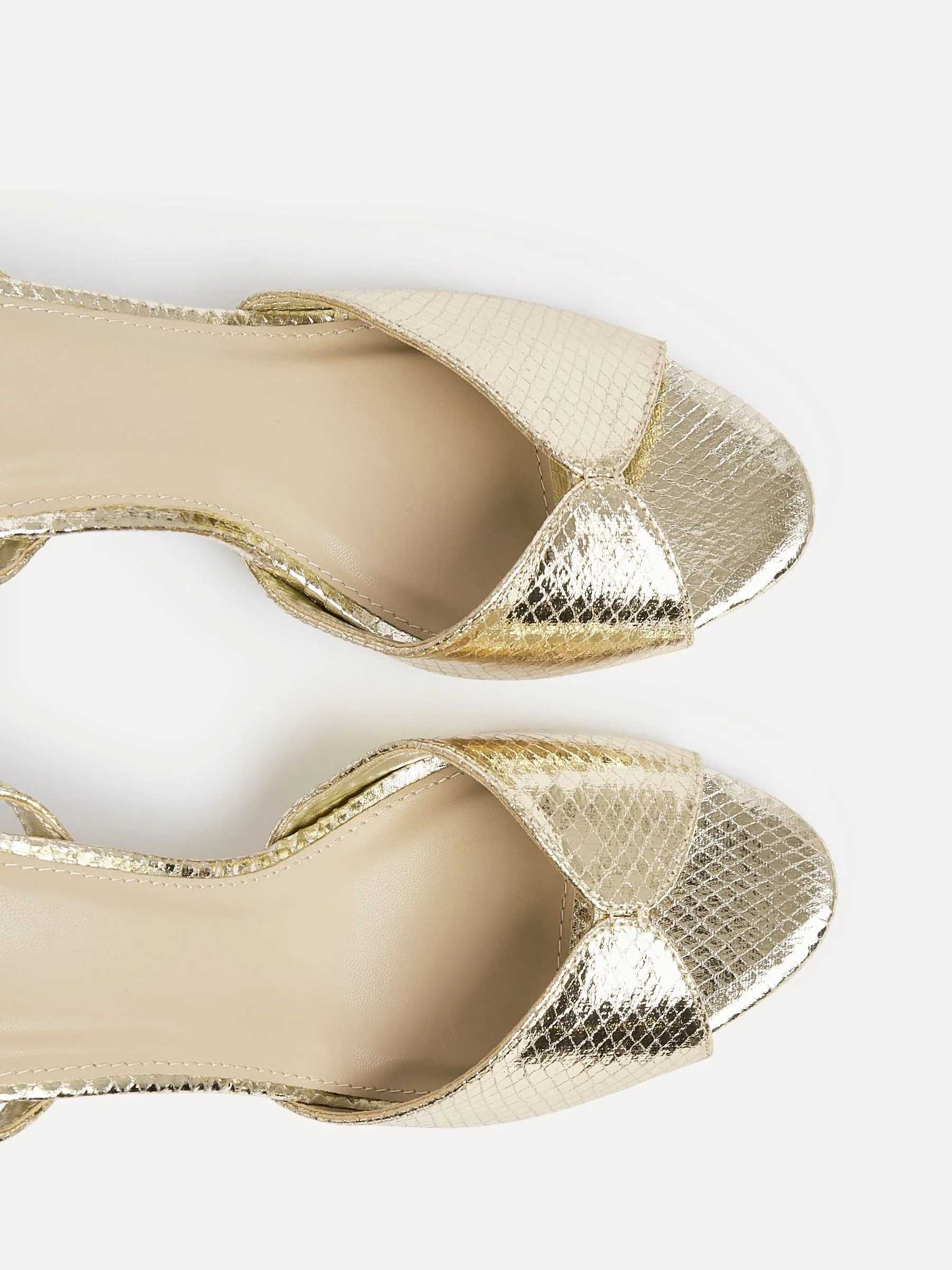 Goud - Linzi Parlour Peep Toe Stiletto Heel Sandals