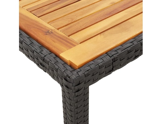 VIDAXL - Ensemble table et chaises Ensemble à manger de jardin coussins 7pcs noir résine tress...