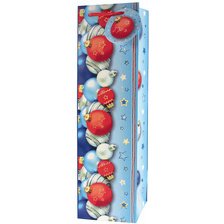 Sac cadeau de Noël pour bouteille 'Boules'