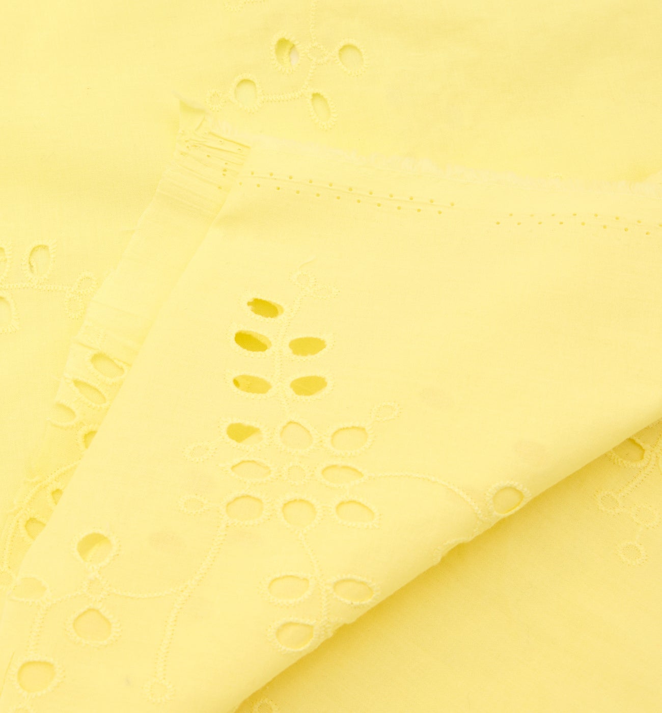 Coupon 2 m broderie anglaise - Jaune Citron