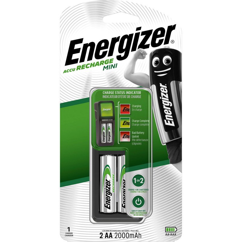 Energizer chargeur de 2 piles accus AA/HR6