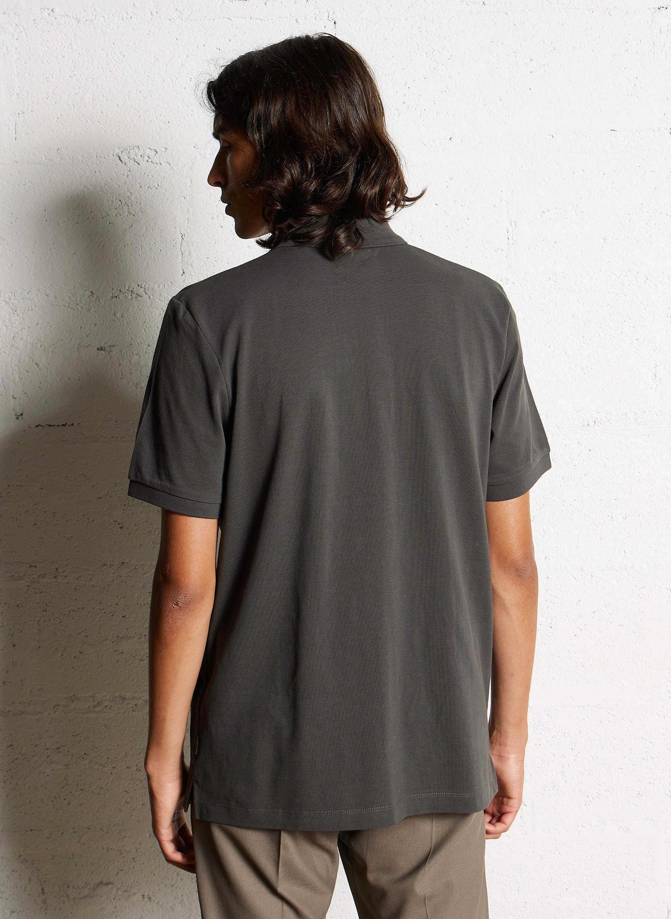 Polo droit en coton | Gris